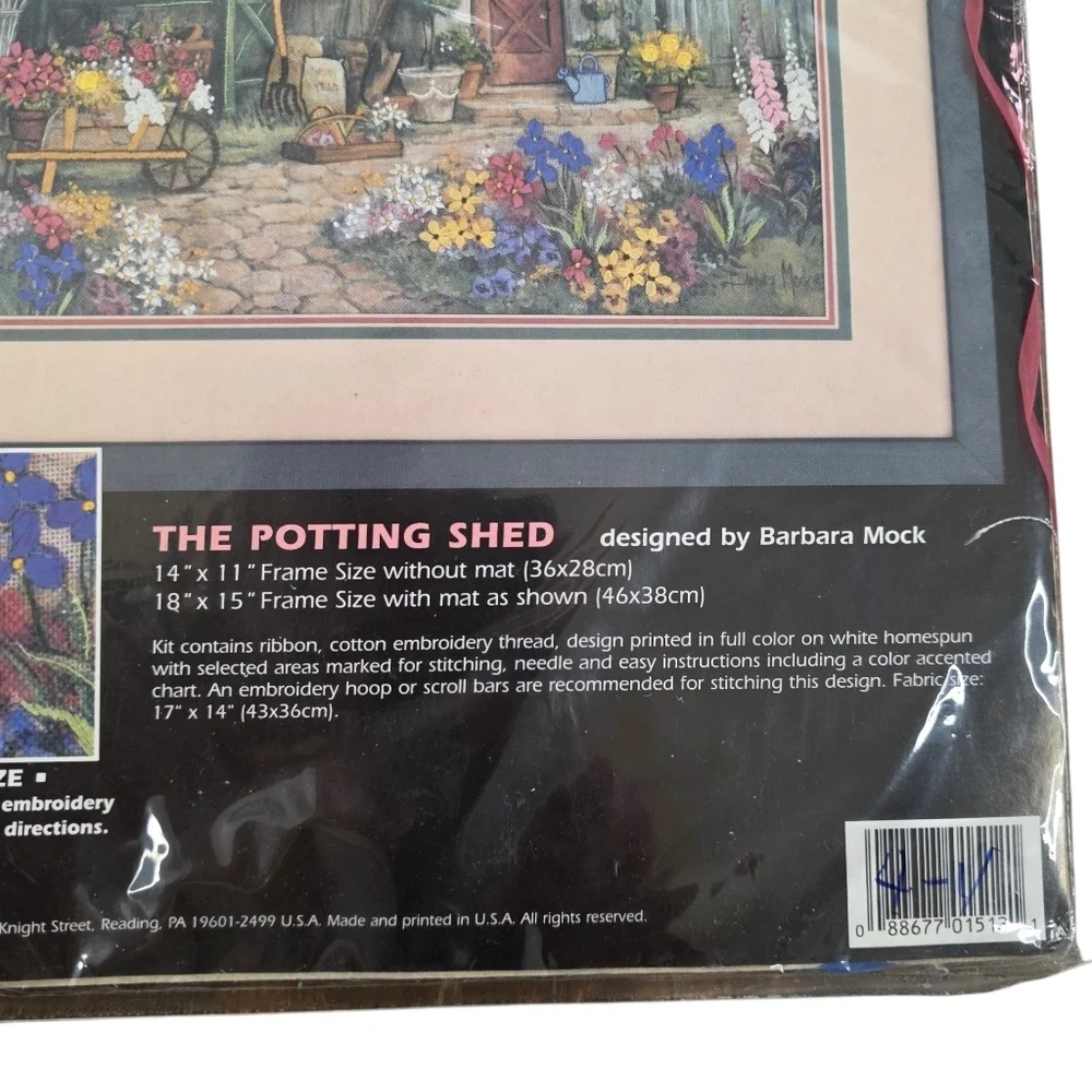 Vintage 1998 Dimensions “The Potting Shed” Ribbon Embroidery Kit 1512 NIP